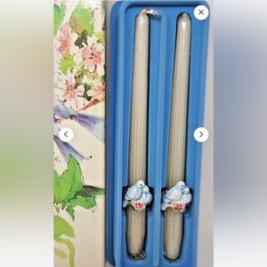 Vintage 1983 Avon Pair of Ceramic Tapper Candle Rings Weiss Brazil (Rings only)